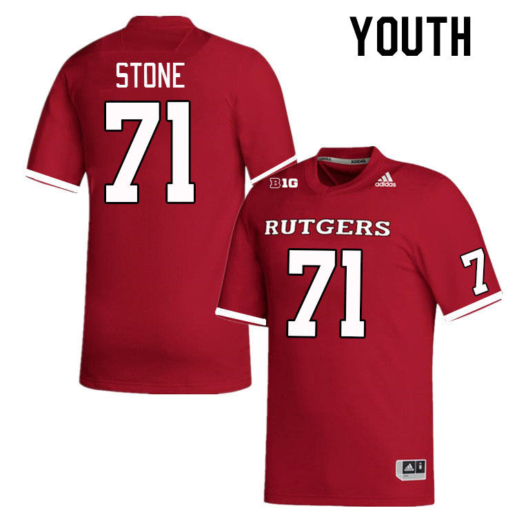 Youth #71 John Stone Rutgers Scarlet Knights College Football Jerseys Stitched Sale-Scarlet